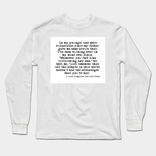 In my younger and more vulnerable years - F Scott Fitzgerald Long Sleeve T-Shirt